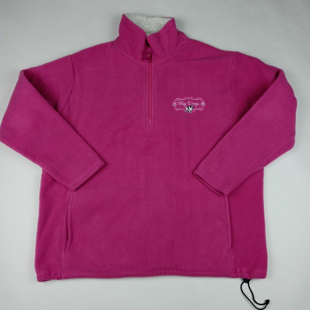 BIG DOGS Polar Dogs Sweatshirt Sweater Fleece Women's Size Medium Pink Pullover